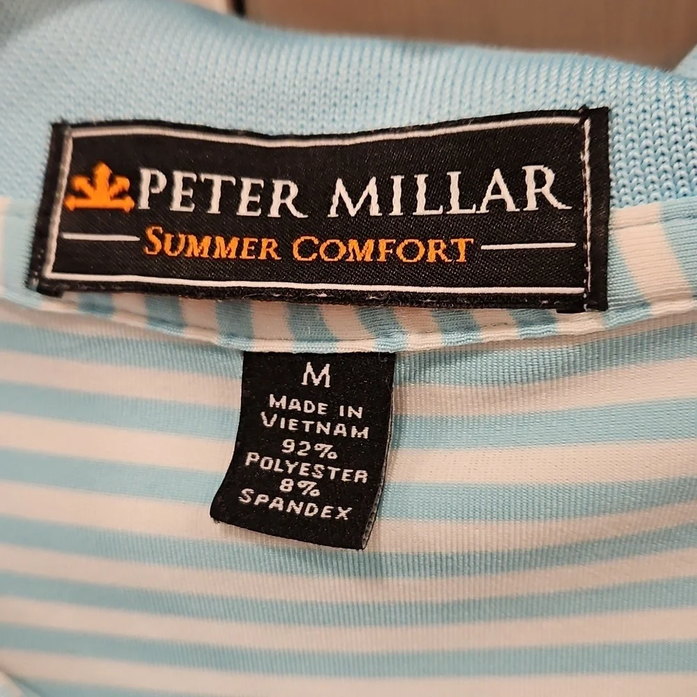 💕PETER MILLAR💕 Summer Comfort Collegiate Stripe Performance Polo ~ Medium